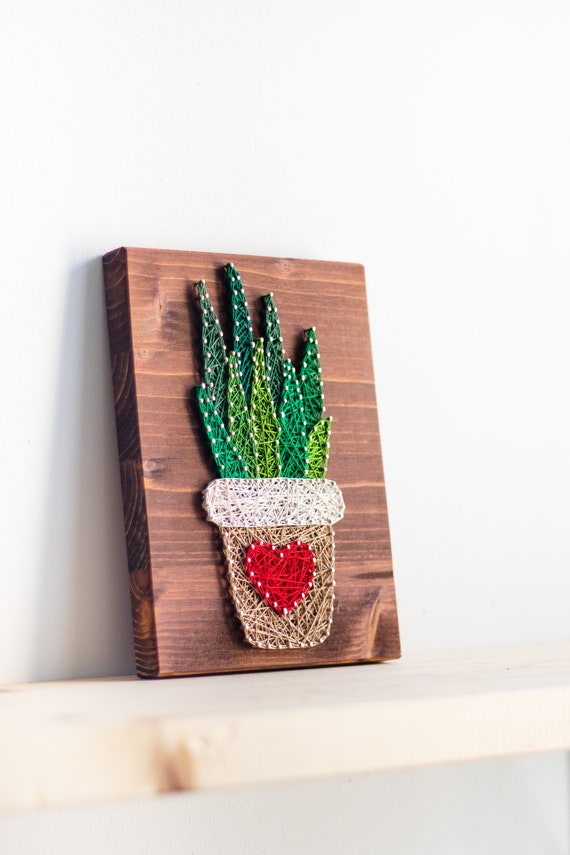 Succulent Cacti wall art decor colorful and modern plant Etsy