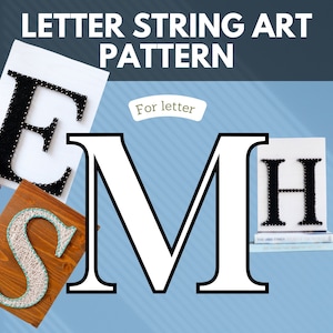 String art pattern printable - pattern, template tutorial for string art letter M