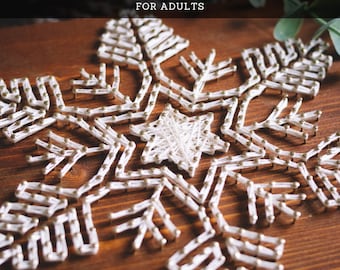 String Art Kit for Adults – Classic Snowflake Outline DIY Craft Kit