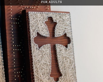 String Art Kit for Adults – Cross Silhouette DIY Craft Kit