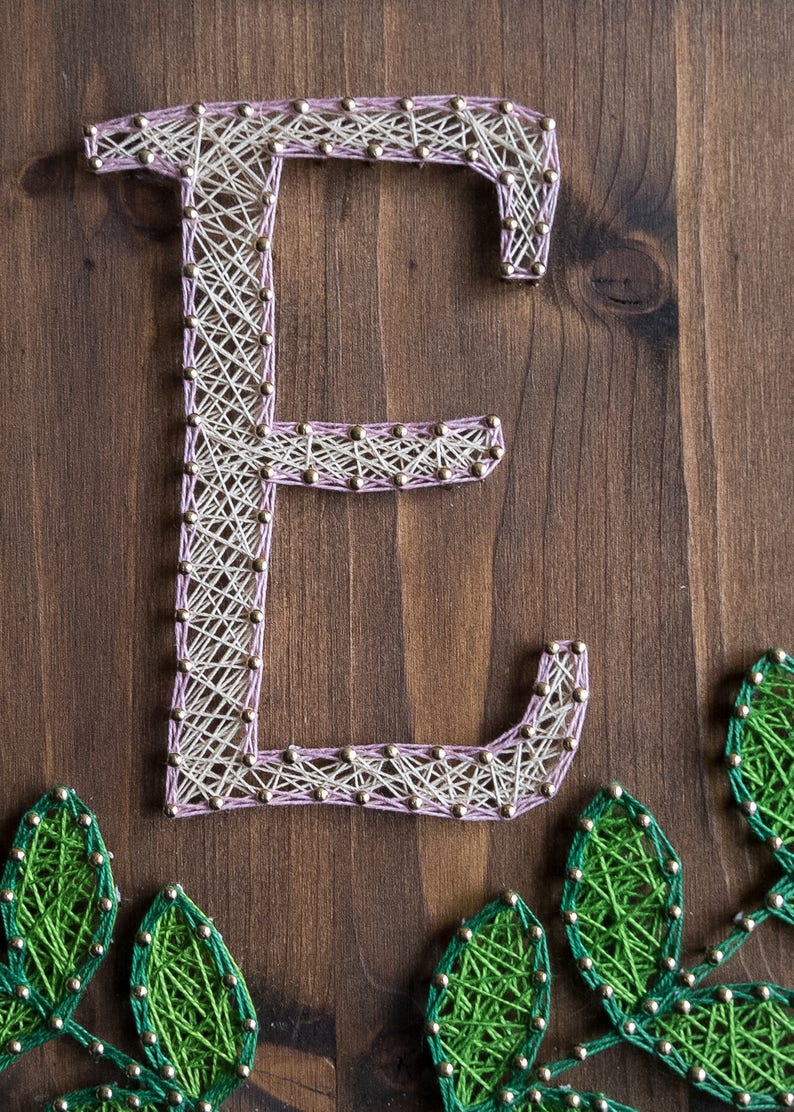 Wood Monogram String Art gallery wall decor personalized Etsy
