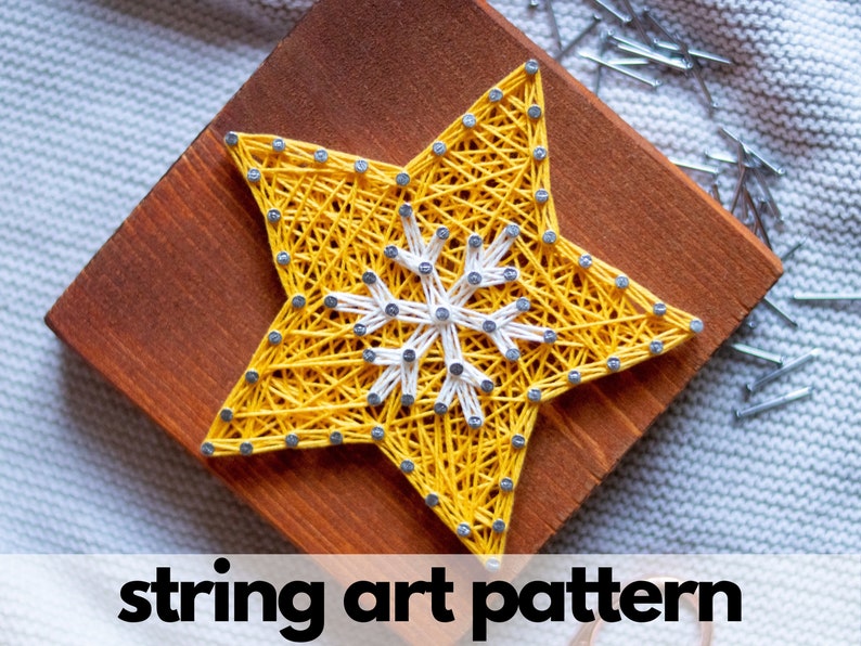 String Art Pattern Printable Star String Art Pattern for Etsy