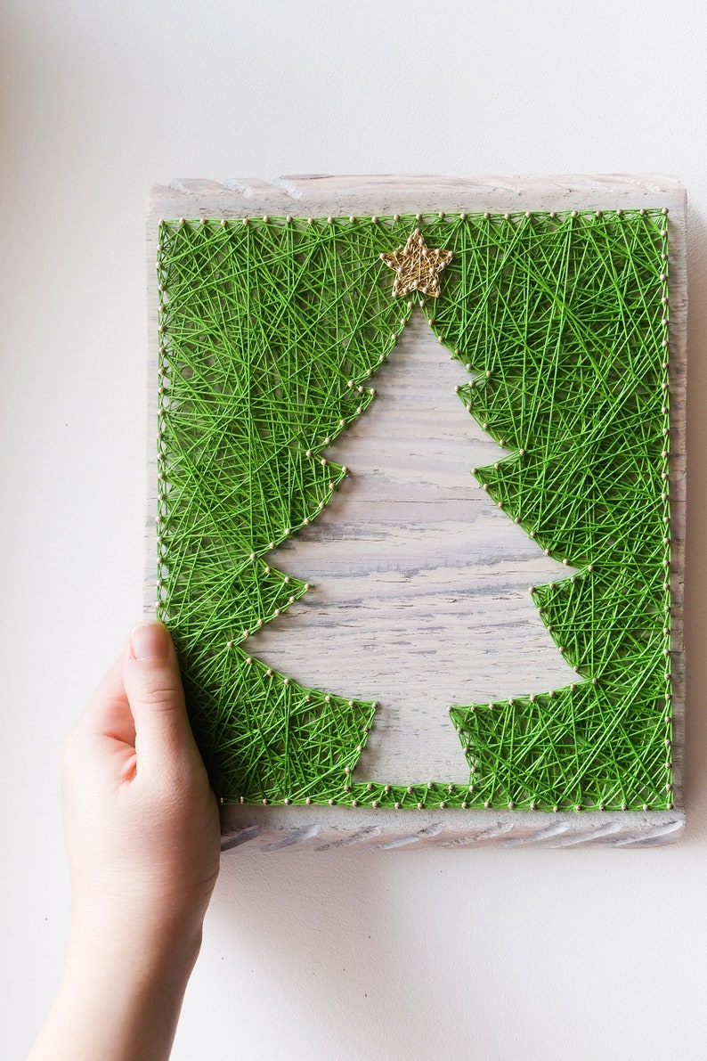 Christmas tree string art wall decor perfect Holiday season Etsy