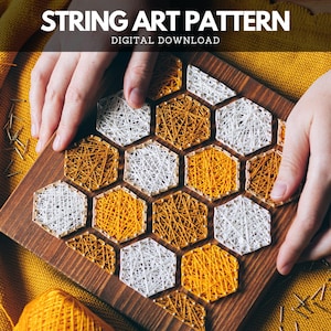 String Art Pattern - Honeycomb Bee Template