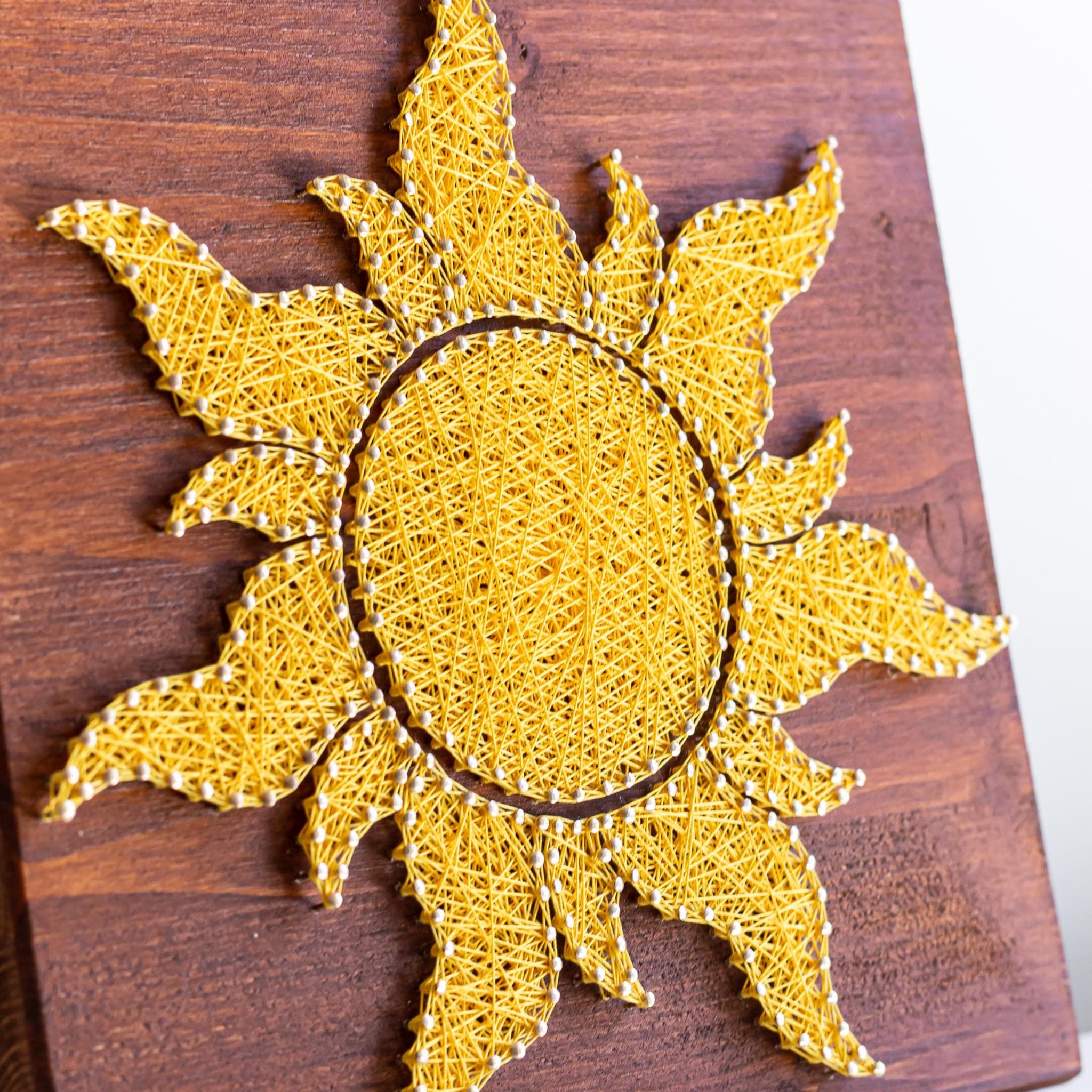 Sun String Art Pattern: Celestial DIY Template & Tutorial (PDF Download ...