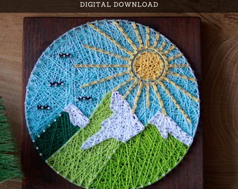 String Art Pattern - Round Mountains Template