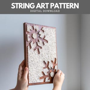 String Art Pattern - Snowflake Silhouette Template