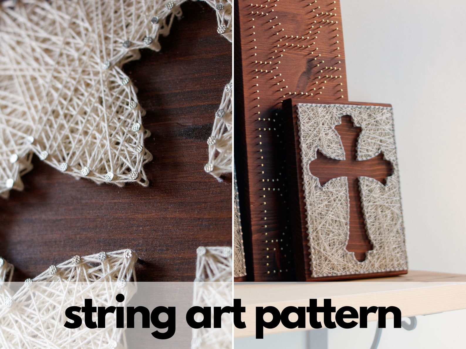 String Art Pattern Printable Religious Cross DIY String Art Pattern ...