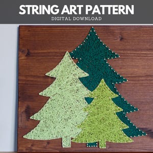 Pino, abete rosso, motivo stampabile per string art - pino, abete, foresta, string art, motivo per string art con istruzioni per principianti