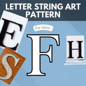 String art pattern printable - pattern, template tutorial for string art letter F