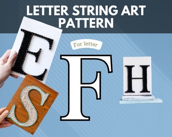 String Art Pattern - Letter F Template