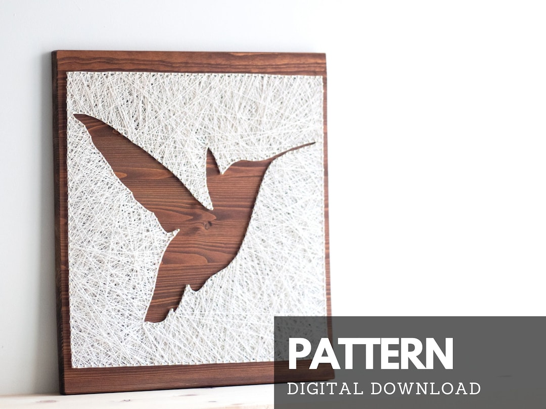 Hummingbird DIY String Art Pattern With Instructions, Simple String Art ...
