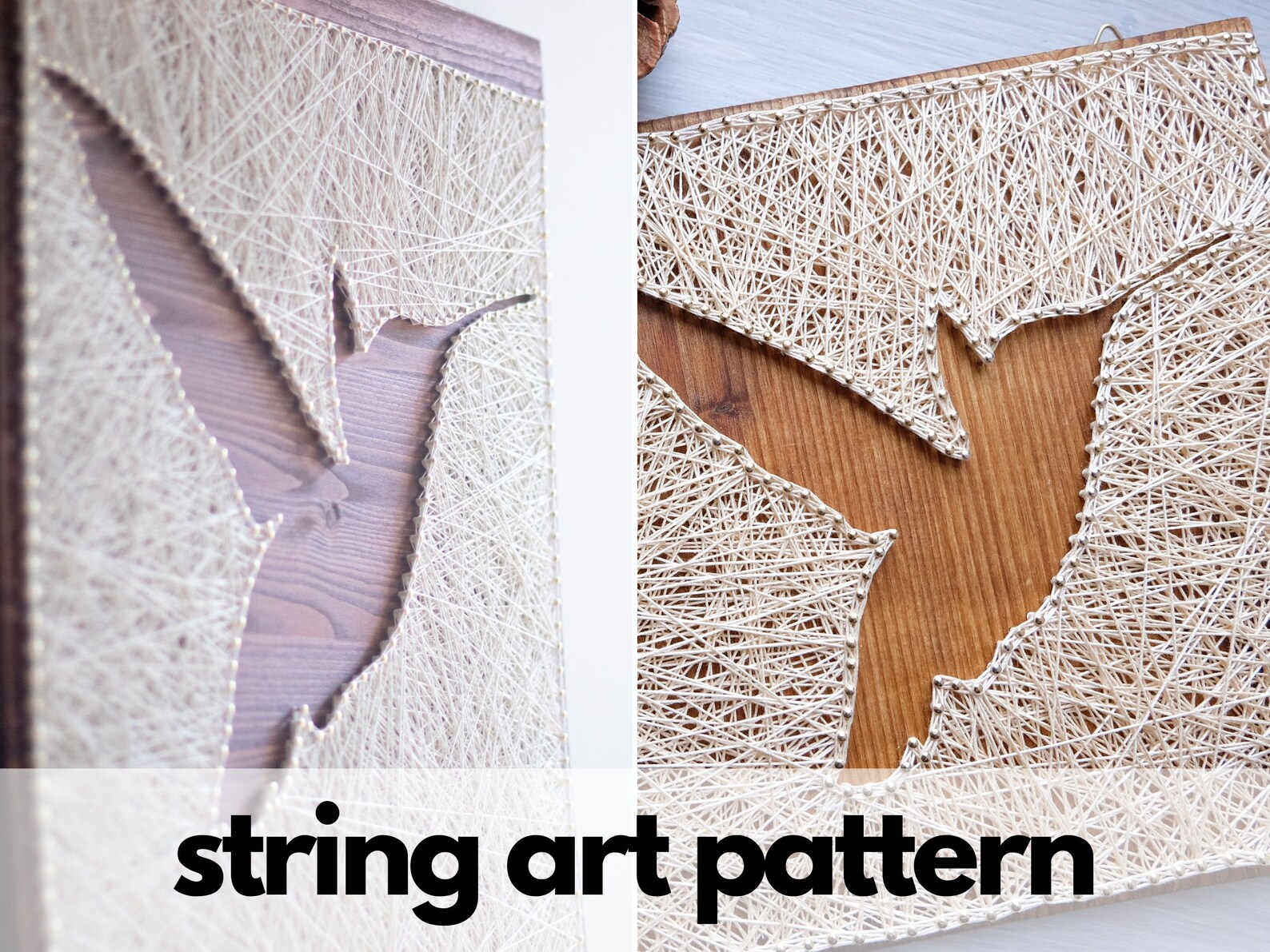 Hummingbird DIY String Art Pattern With Instructions Simple - Etsy