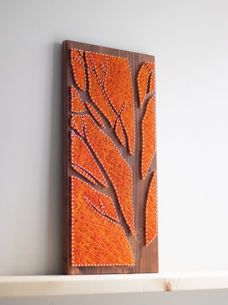 Tree string art silhouette modern minimalist wall decoration Etsy