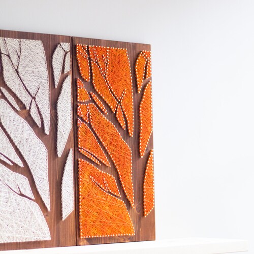 Tree Root String Art Silhouette Minimalist Wall Decoration Etsy