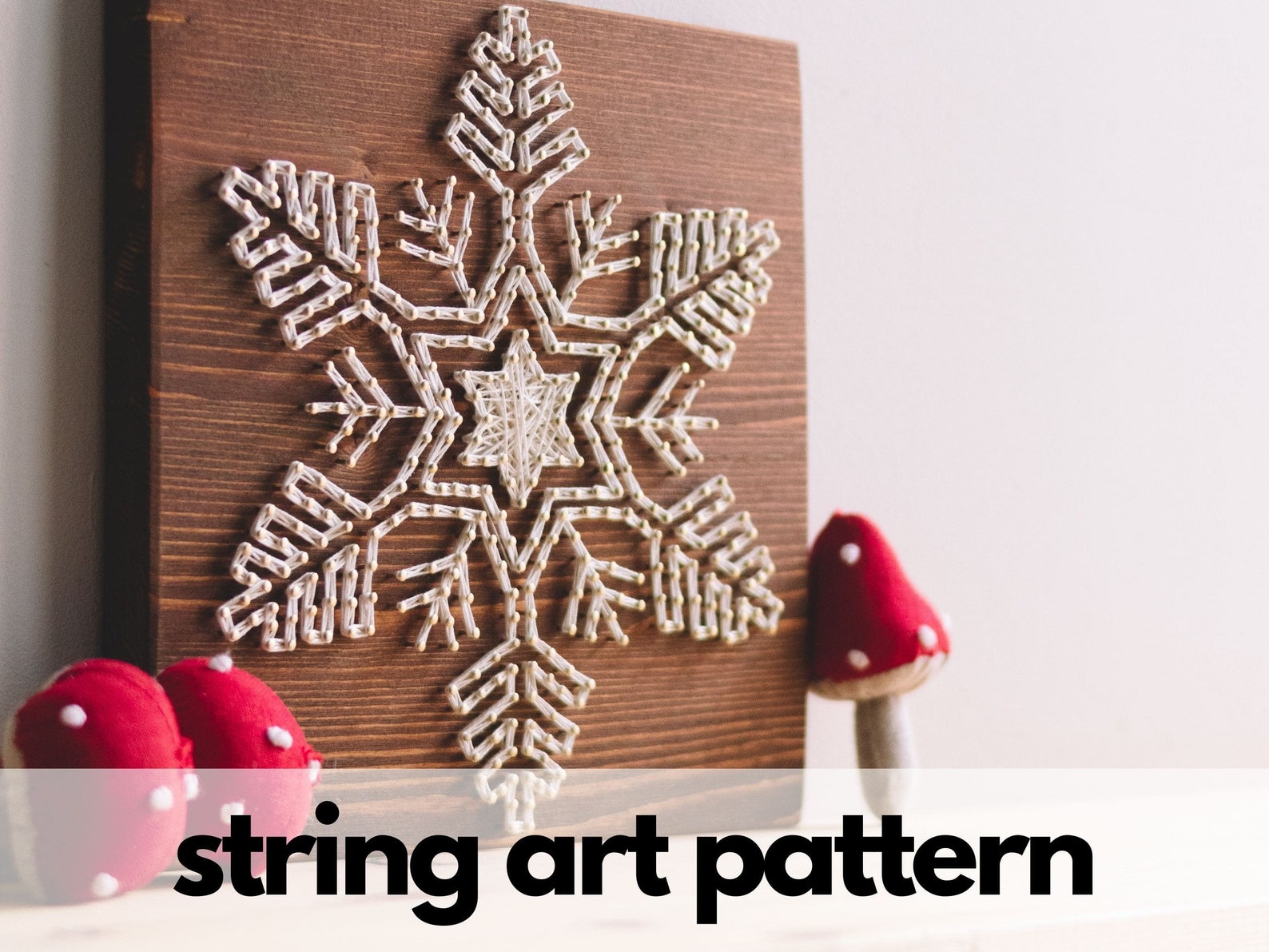 Snowflake String Art Pattern Printable Modern Minimalist Etsy