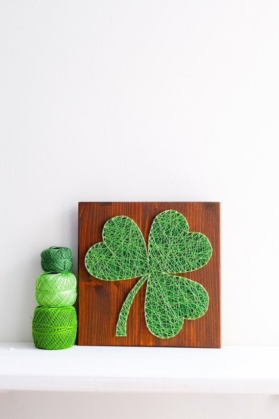 Shamrock Leaf String Art Wall Decor Green St Patrick S Etsy