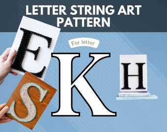 String Art Pattern - Letter K Template