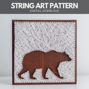 String Art Pattern - Forest Bear Template
