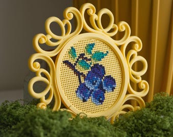 Cross Stitch Frame Set of 2 – Ornate Stitchable Embroidery Display, Mini Counted Cross Stitch, Hoop Art Alternative