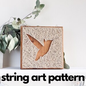 Hummingbird DIY String Art Pattern With Instructions, Simple String Art ...
