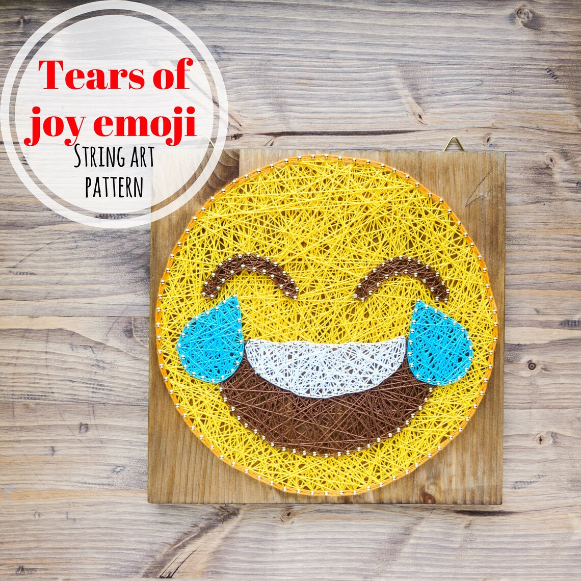 String Art Pattern Printable Emoji DIY String Art Pattern Etsy