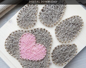 Sjabloon String Art - Hondenpoot met hart