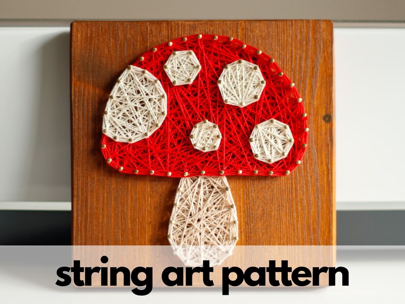 Mushroom String Art Pattern Forest Mushroom String Art Etsy