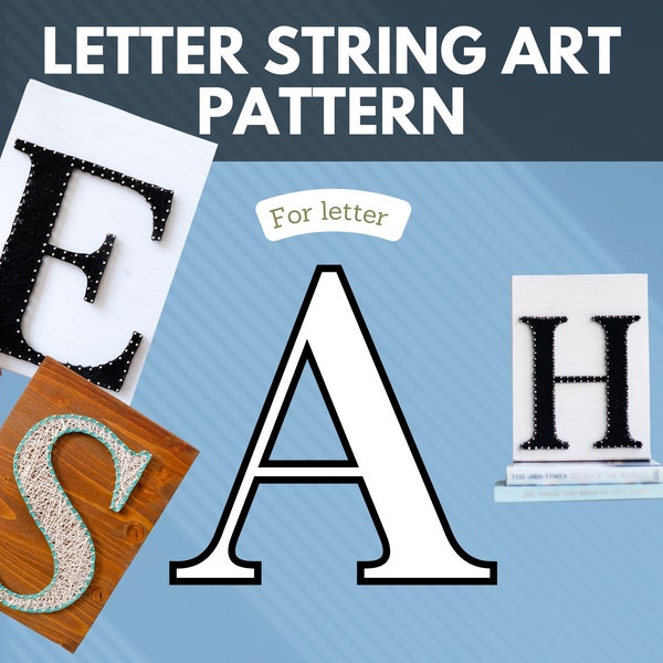 String Art Muster zum Ausdrucken - Muster, Vorlage Tutorial für String Art Buchstabe A