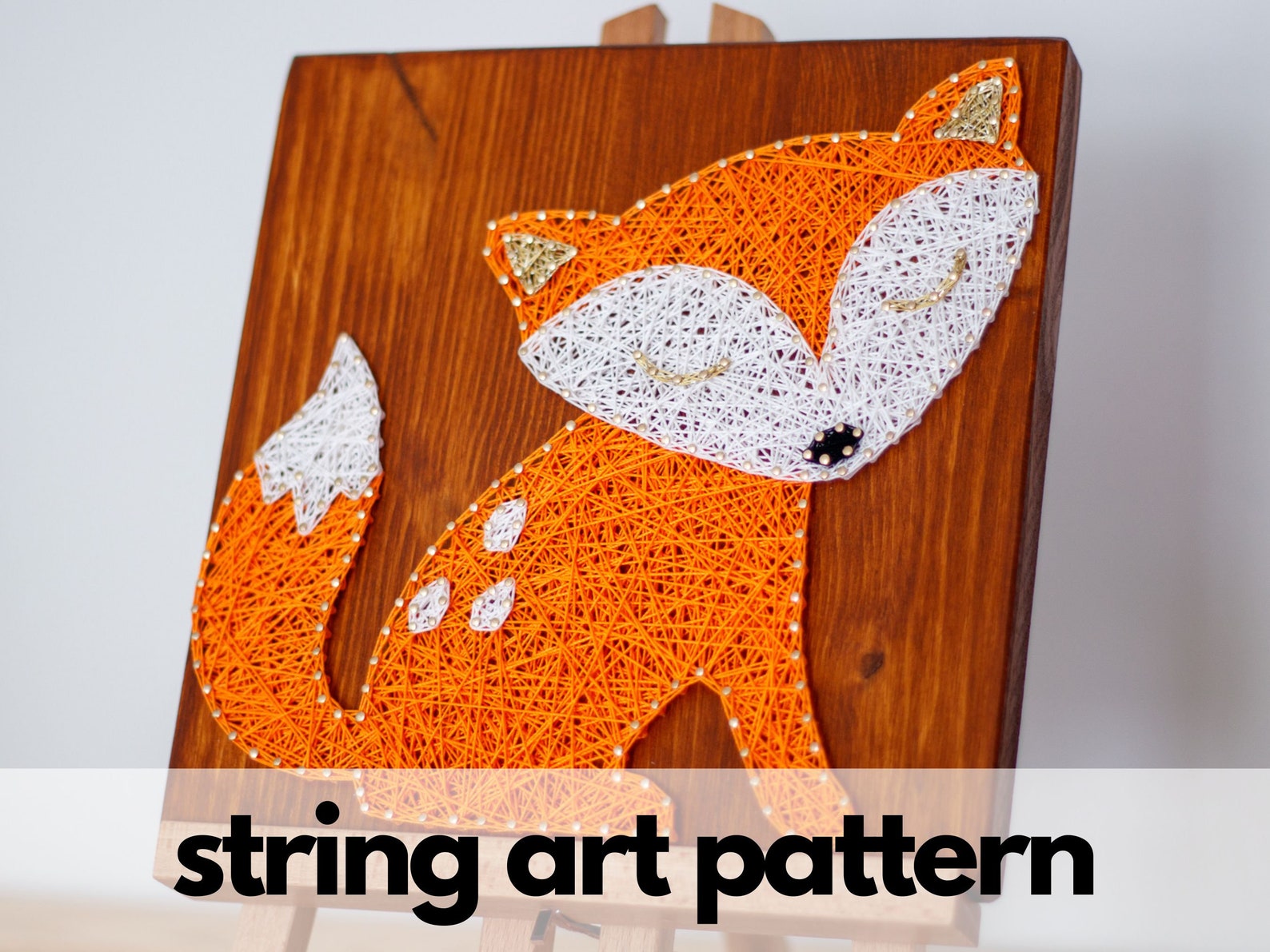 Fox String Art Pattern Printable Woodland Fox String Art Etsy