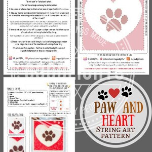 Dog Paw and Heart String Art Pattern Printable Dog Paw and Heart DIY ...