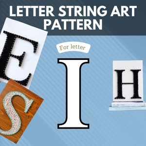 String art pattern printable - pattern, template tutorial for string art letter I