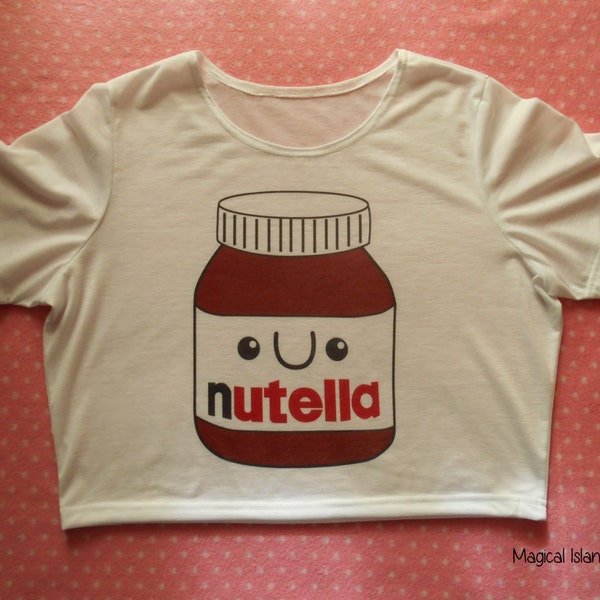 Chocolat Cream Cute Kawaii Crop Top Shirt, Sweet Soft Feel T Shirt, Harajuku Colorful Crop Top, White Crop Top, Girl Crop Top, Unique Size