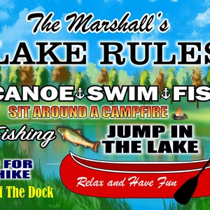 Custom Welcome to the Lake Sign Rules/ Personalized Lake sign