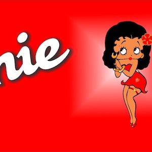Latino Betty Boop Red License Plate Aluminum