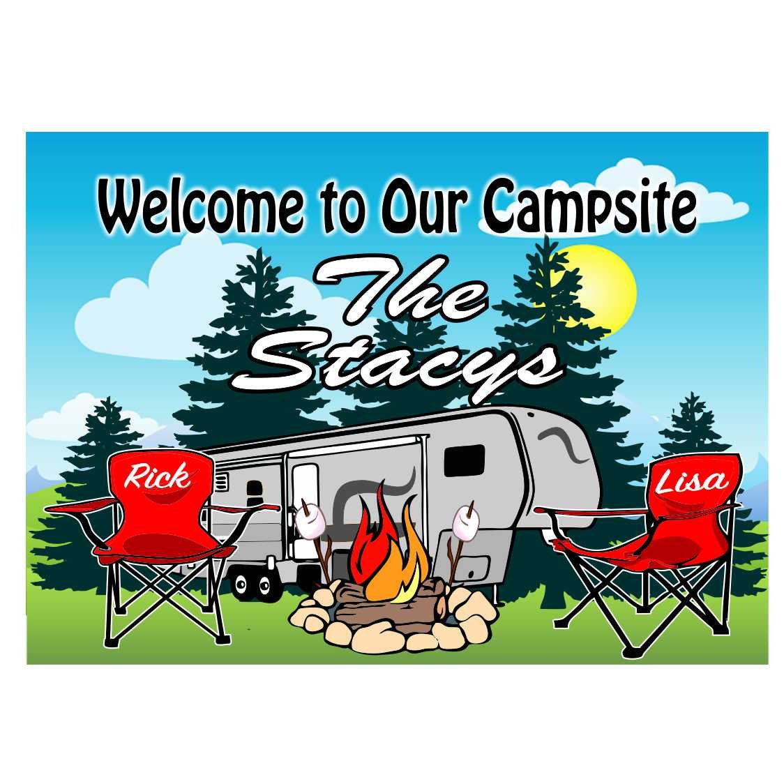 Camp Sign Featuring 5th Wheel -camp Chairs - FREE SHIPPING - Etsy