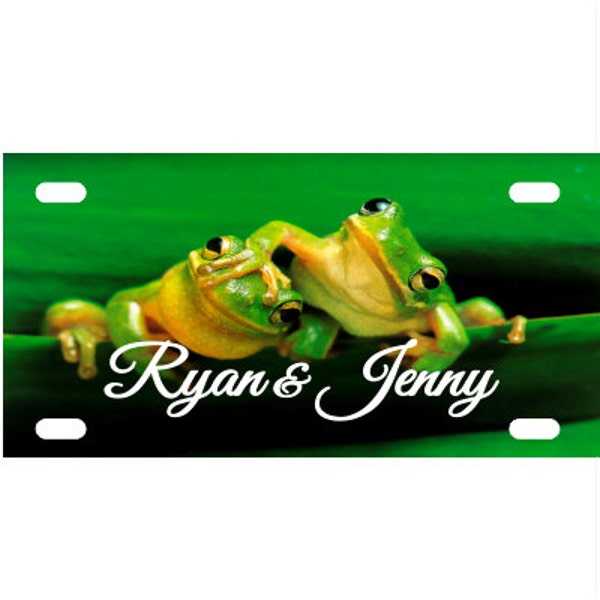 Frog License Plate/ Frog couple