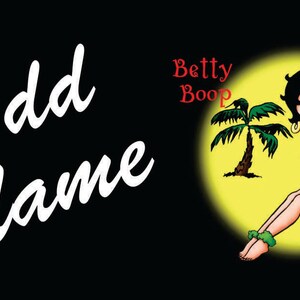 Betty Boop palm tree  Black License Plate