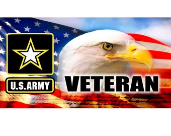 Army License Plate Veteran or Vietnam Veteran License Plate