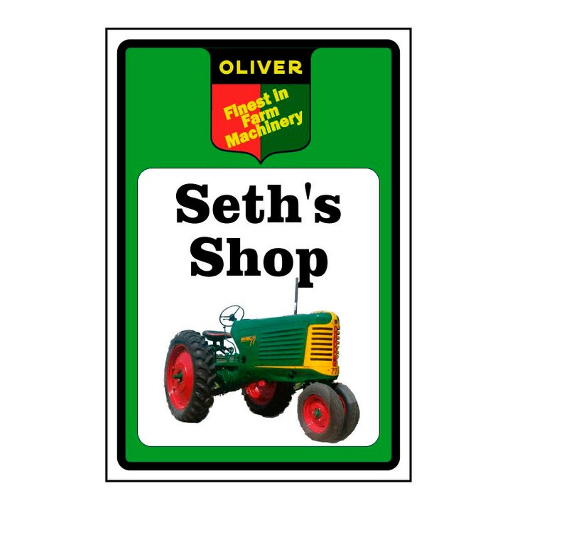 Oliver Tractor Sign Add Name image 1