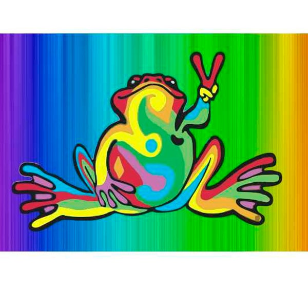 Rainbow Peace Frog License Plate/ add name