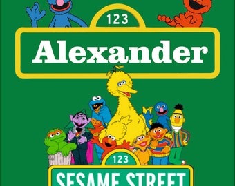 Sesame Street Sign Room Sign or Door Sign -Add Name- FREE SHIPPING!