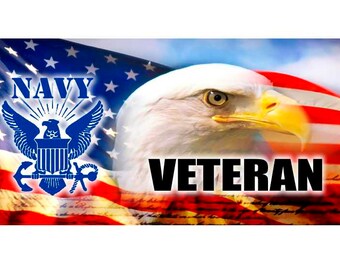 Veteran Navy  license plate or Vietnam Veteran License Plate