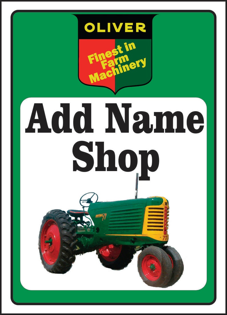 Oliver Tractor Sign Add Name image 2