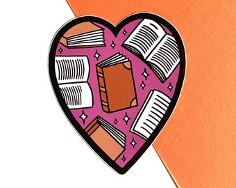 Book Lover Sticker, Bibliophile Vinyl Sticker, Bookish Sticker, Cute Journal Sticker, Gift For Student, For Reading Lover, Book Lover Gift