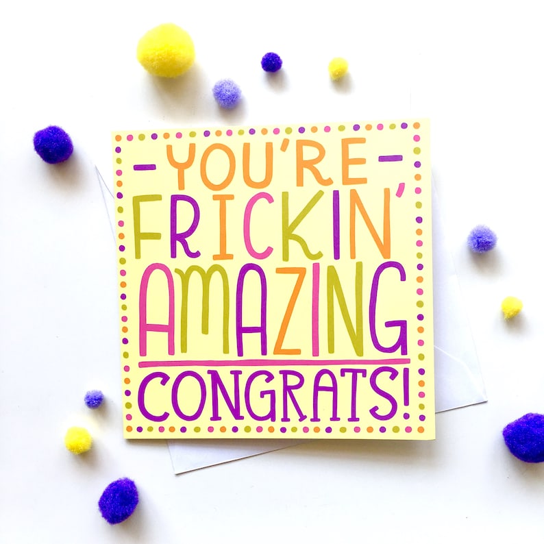 Funny Congrats Card Congratulations Card Well Done Card Etsy