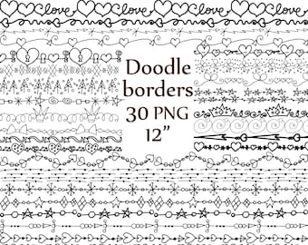 Doodle borders clipart: "BORDERS CLIP ART" Hart borders Hand Drawn Clipart Doodle Clip Art Doodle Graphics Doodle Overlay Doodles Download