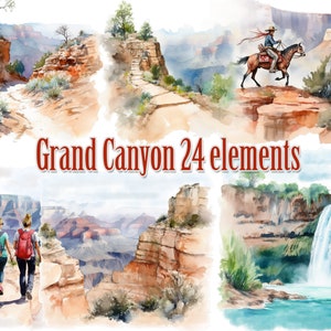 Clipart do Grand Canyon, cenas do Grand Canyon.Parque Nacional png, paisagem do deserto Png, cenário de penhasco majestoso, clipart de caminhada, clipart do Desert Canyon