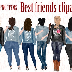 Best Friends Clipartjeans and Legsplus Size Girlsbridesmaid - Etsy UK