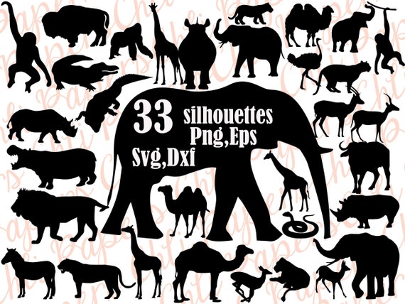 Download Safri Animals Silhouette Svg Safari Animals Etsy PSD Mockup Templates